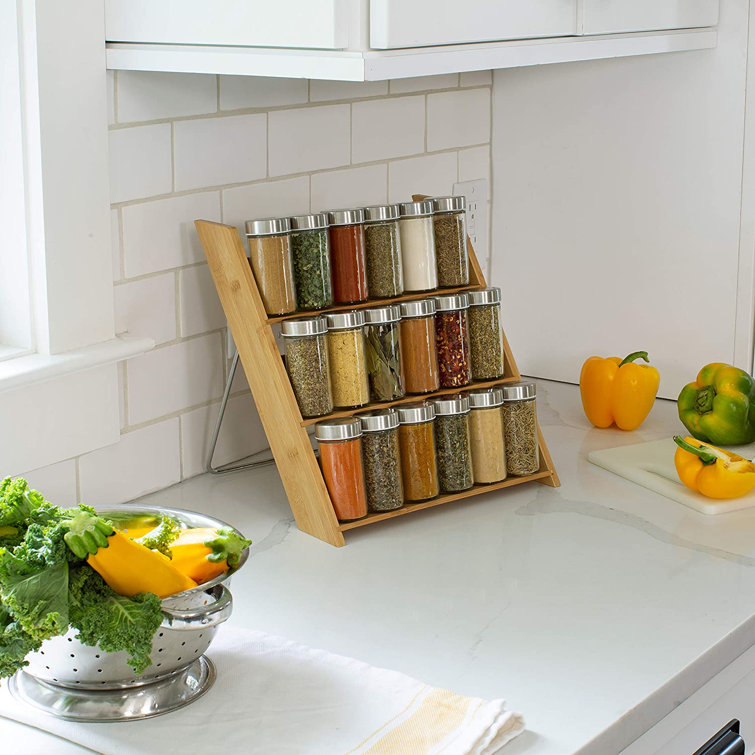 Prep & Savour 18 Jar Spice Rack For Drawer Or Counter Filled With Spices Countertop Storage